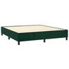 vidaXL Pat box spring cu saltea, verde &icirc;nchis, 160x200 cm, catifea