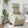 vidaXL Fotoliu rabatabil electric cu ridicare, crem, piele ecologică