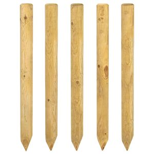 vidaXL St&acirc;lpi de Gard 5 buc. Maro 100 cm Lemn masiv de pin