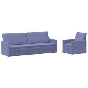 vidaXL Set de canapea 2 pcs Albastru Jeans Țesătură