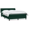 vidaXL Pat box spring cu saltea, verde &icirc;nchis, 160x220 cm, catifea