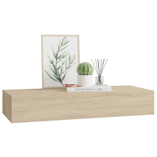 vidaXL Dulap de perete cu sertar, stejar, 60x23,5x10 cm, MDF
