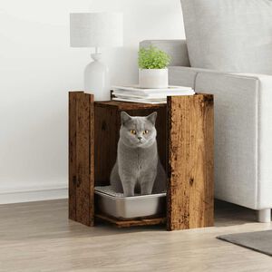 vidaXL Cutie litieră pisici lemn vechi 42x42x51 cm lemn prelucrat