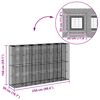 vidaXL Pat ridicat din gabion 3 pcs Argintiu 250 x 50 x 150 cm