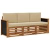 vidaXL Seturi de canapele cu pernă 3 pcs Lemn Solid de Acacia