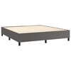 vidaXL Pat box spring cu saltea, gri, 160x200 cm, piele ecologică