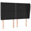 vidaXL Tăblie de pat cu aripioare, negru, 147x23x118/128 cm, piele eco
