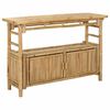 vidaXL Masă de consolă cu raft cu ușă natural 110 x 35 x 75 cm Bambus