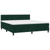 vidaXL Pat box spring cu saltea, verde &icirc;nchis, 180x200 cm, catifea