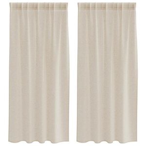 vidaXL Cortină din Voile 2 buc. Nisipiu 175 x 140 cm Poliester