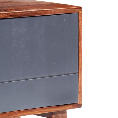 vidaXL Comodă TV, gri, 140 x 30 x 45 cm, lemn masiv de sheesham