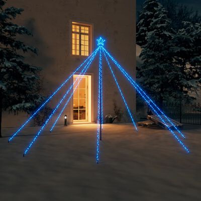 vidaXL Lumini brad de Crăciun 576 LED-uri albastru 3,6 m int./ext.