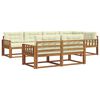 vidaXL Set de canapele de exterior cu pernă 7 pcs Natural și Crem