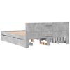 vidaXL Cadru de pat cu tăblie gri beton 150x200 cm lemn prelucrat