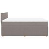 vidaXL Pat box spring cu saltea, gri taupe, 160x200 cm material textil