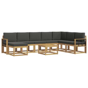 vidaXL Set de canapele de exterior 9 buc. Alb și antracit