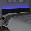 vidaXL Tăblie de pat cu LED, negru, 160x5x78/88 cm, piele ecologică