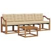 vidaXL Set de canapele de exterior 5 buc. Natural și Bej
