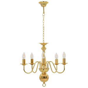 vidaXL Candelabru, auriu, 5 becuri E14