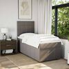 vidaXL Pat box spring cu saltea, gri taupe, 90x190 cm, textil
