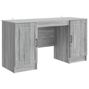 vidaXL Birou cu raft Sonoma gri 142,5 x 50 x 75 cm Lemn prelucrat