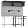 vidaXL Set banc de lucru cu raft 8 pcs Gri 200 x 55 x 200 cm Oțel