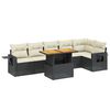 vidaXL Set canapele de grădină cu perne, 7 piese, negru, poliratan
