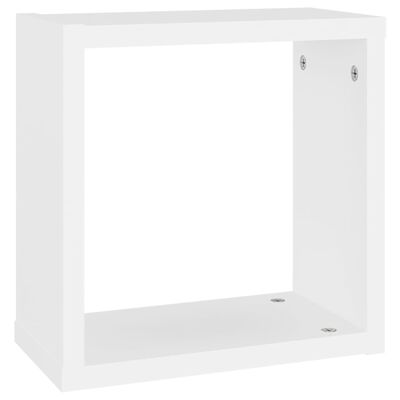 vidaXL Rafturi de perete în formă de cub, 4 buc., alb, 30x15x30 cm