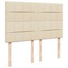 vidaXL Cadru de pat otoman cu saltea crem 140x190cm stofa