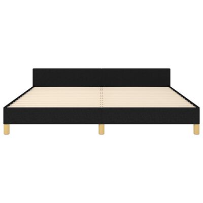 vidaXL Cadru de pat cu tăblie, negru, 180x200 cm, textil
