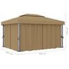 vidaXL Pavilion cu perdea, gri taupe, 4x3 m, aluminiu