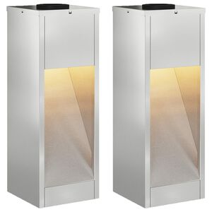 vidaXL Lampa de parcurs LED solar 2 buc. Alb cald 18 x 18 x 50 cm