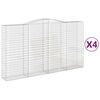 vidaXL Coșuri gabion arcuite, 4 buc, 400x50x220/240cm, fier galvanizat