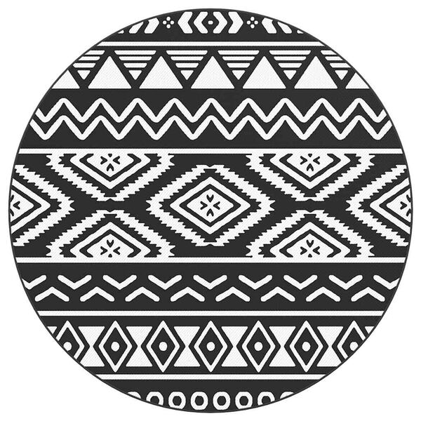 vidaXL Covor de exterior, ARAKIL negru, Ø120 cm, PP