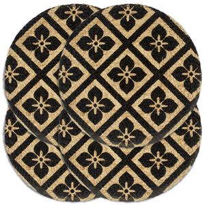 vidaXL Naproane, 4 buc., negru, 38 cm, iută, rotund