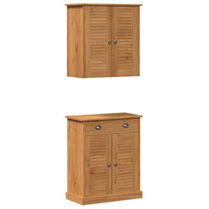 vidaXL Set de mobilier pentru baie VIGO 2 pcs Maro și Maro Miere