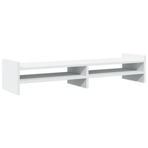 vidaXL Suport monitor, alb, 100x27x20 cm, lemn prelucrat