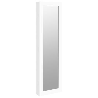 vidaXL Dulap de bijuterii cu oglindă de perete, alb, 30x8,5x106 cm