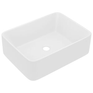 vidaXL Chiuvetă de baie lux, alb mat, 41x30x12 cm, ceramică