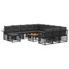 vidaXL Set de canapele pentru grădină 13 pcs Negru și Gri &icirc;nchis