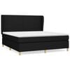 vidaXL Pat box spring cu saltea, negru, 180x200 cm, catifea