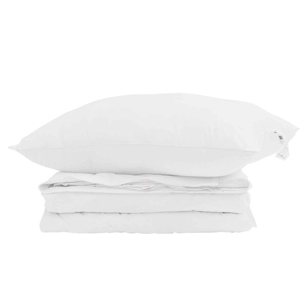 vidaXL Duvet 2 în 1 cu pernă 2 pcs Alb Pene de rață