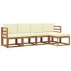 vidaXL Set de canapele de exterior cu pernă 5 pcs Natural și Crem