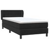 vidaXL Pat box spring cu saltea, negru, 100x220 cm, catifea
