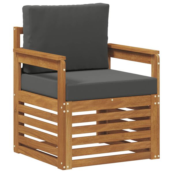 vidaXL Set de canapele de exterior cu pernă natural 71 x 63 x 73 cm