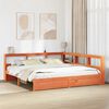 vidaXL Pat bibliotecă cu headboard 2 pcs Maroniu cerat 200 x 200 cm