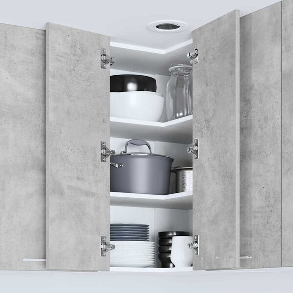 vidaXL Dulap suspendat Gri beton și Alb 57 x 57 x 80 cm Lemn compozit