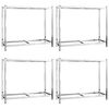 vidaXL Rafturi anvelope 2 niveluri 4 buc. argintiu 110x40x110 cm oțel