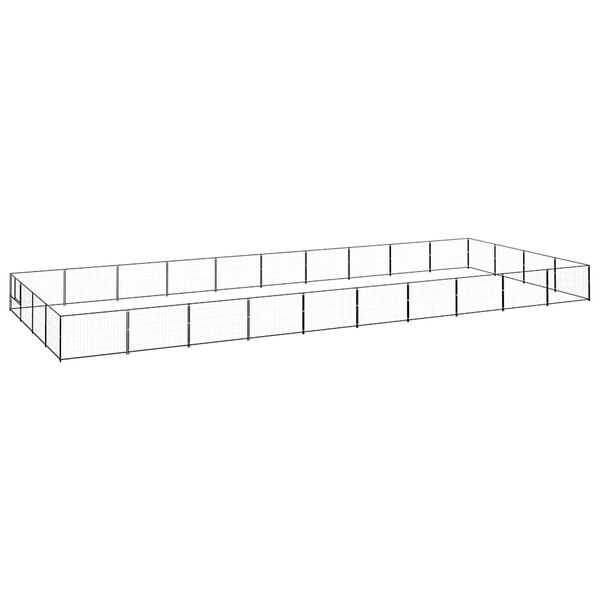 vidaXL Padoc pentru c&acirc;ini, negru, 40 m&sup2;, oțel