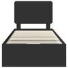vidaXL Cadru de pat cu sertar Negru 90 x 200 cm Lemn Ingineresc
